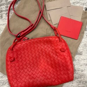 Bottega Veneta Red Intrecciato Shoulder Bag